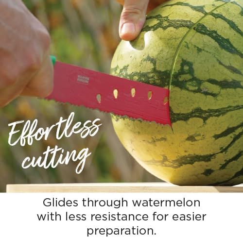 Kuhn Rikon Watermelon Knife, Serrated Fruit Slicer for Watermelon and Large Fruit, Long Blade for Clean Slicing, Easy Cutting Tool