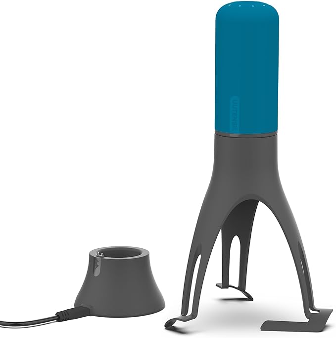 Uutensil Stirr Plus - Automatic Pan Stirrer with Timer - Includes USB Charging Cradle - Teal x Grey