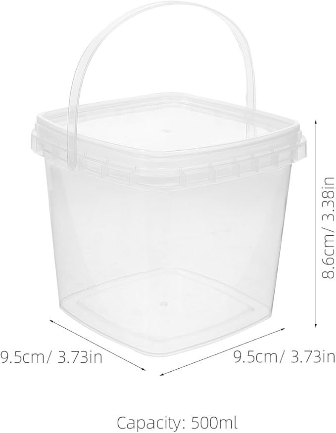 UPKOCH Thickened Square Ice Bucket with Lid 3.74 Inch Reusable Ice Cube Storage Container for Freezer Yogurt Jam and Food Storage Clear Cube Holder for Home and Kitchen