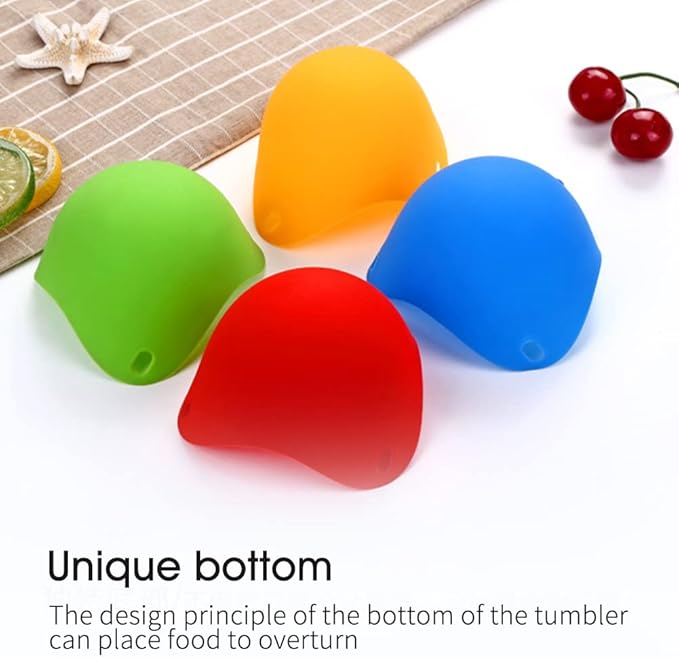 4 Pack Egg Poacher,Nonstick Silicone Egg Poaching Cup Cookware Accessory for Microwave or Stovetop Kitchen Tool(SIZE:4 pcs)