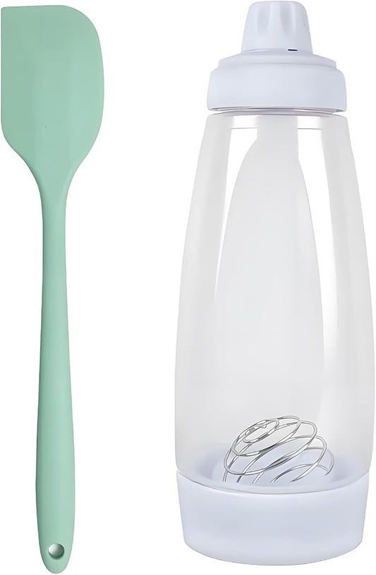 Pancake Squeeze Bottle,Pancake Batter Dispenser Bottle,With Whisk Ball And Stand Base,Squeeze Kitchen Pancake Shaker,For Cupcakes, Muffins,Crepes,Kitchen Baking Tool