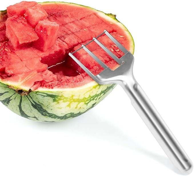 Stainless Steel Watermelon Slicer – Quick & Easy Watermelon Cutter Tool for Perfect Slices, Cubes & Wedges – Multi-Fruit Melon Cutter for Cantaloupe, Honeydew