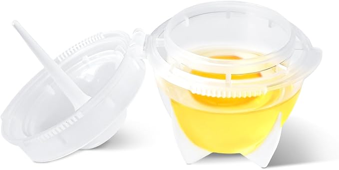 Microwave Egg Cooker (2 Pack), Rapid Hard Boiled Egg Maker & Poacher for Breakfast Sandwiches, BPA-Free Double Boiler Cups with Yolk Piercer, Non-Stick No Shell Peeling, Portable for Dorm & Office, Transparent