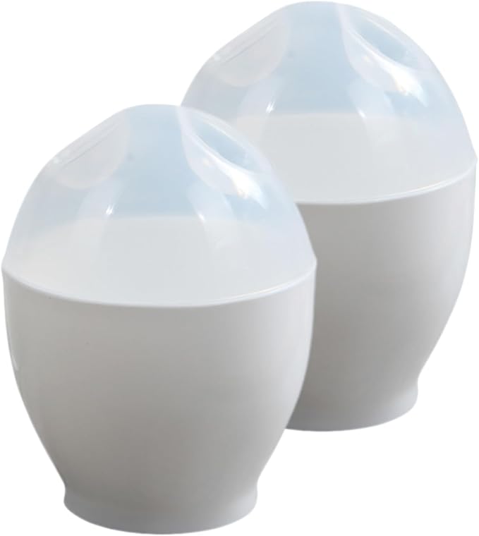 TopHomer 2 Pieces Microwave Boiled Egg Poacher Rapaid Egg Maker Cooking Accessories Kitchen Tool for Home Wedding Birthday