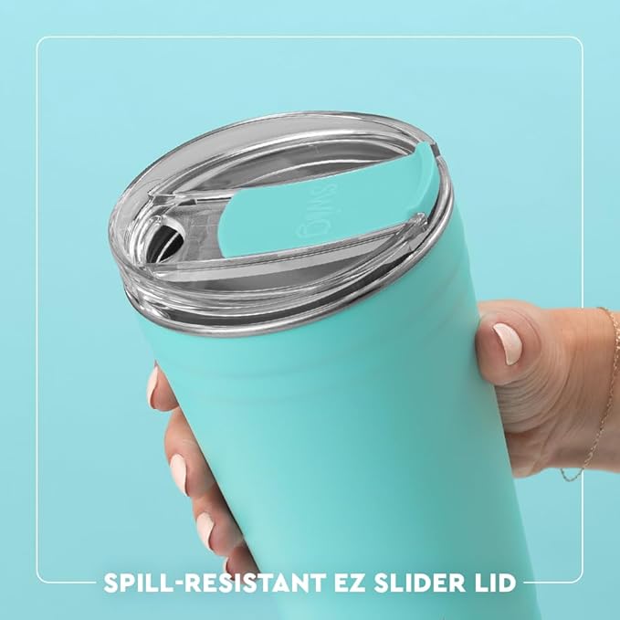 Swig Life 24oz Party Cup, Stackable Insulated Travel Coffee Tumbler with EZ Slider Lid, Cup Holder Friendly, Stainless Steel 24 oz Tumbler, Reusable Coffee Mug (Desert Child)