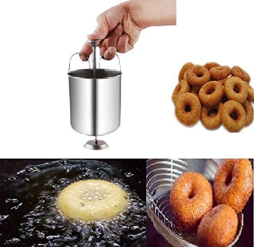 Stainless Steel MEDUVADA Maker for Perfectly Shaped & Crispy Medu Vada, Donut Maker Dispenser Medu Wada Mould South Indian Utensils