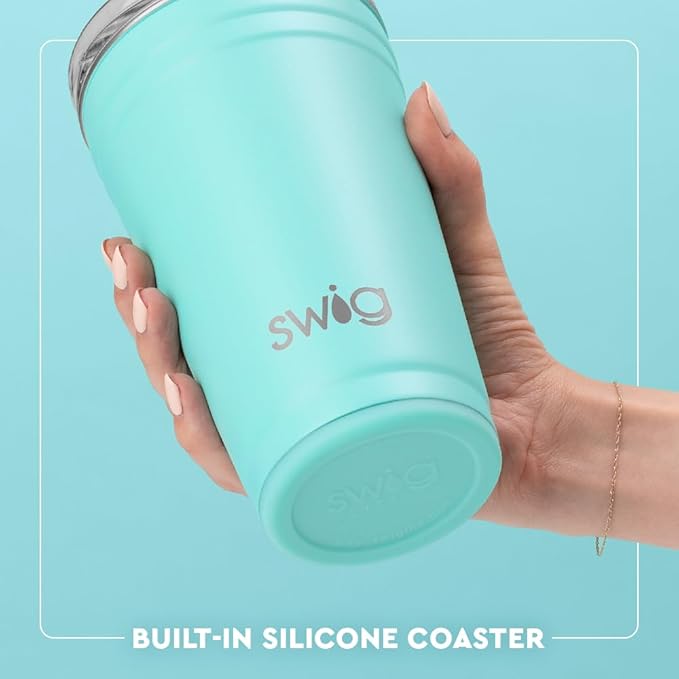 Swig Life 24oz Party Cup, Stackable Insulated Travel Coffee Tumbler with EZ Slider Lid, Cup Holder Friendly, Stainless Steel 24 oz Tumbler, Reusable Coffee Mug (Ultra Violet)
