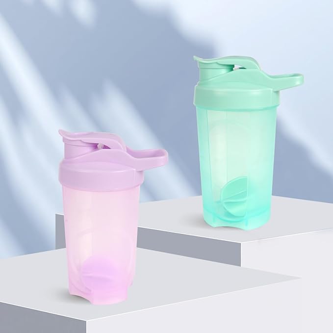 D.Y.A 16oz Shaker Bottle，Leak Proof Sports Shaker Cups for Protein Shakes，Shaker Bottle for Pre Workout and Travel To Go，BPA Free & Easy Clean Protein Shaker Bottle,Purple
