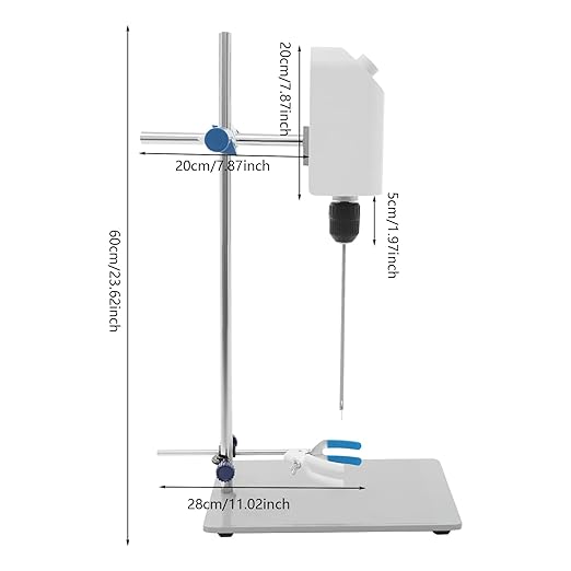 Laboratory Electric Stirrer, 10L Precision Booster Electric Mixer,72W 0-2000rpm 20N.m, Large Capacity Electric Stirrer with Adjustable Support Bracket for Metallurgy, Chemical Industry