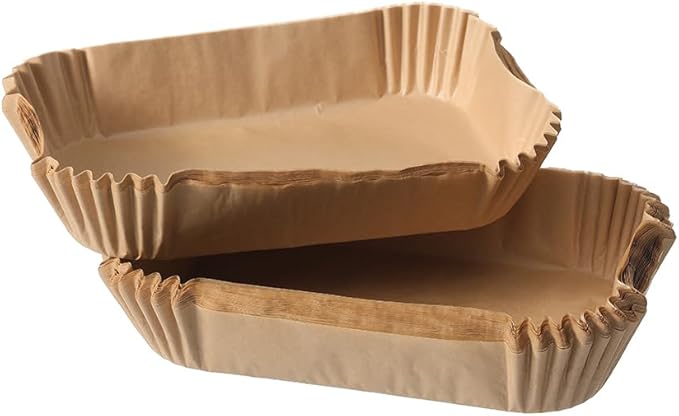 Air Fryer Liners Disposable Rectangular.Virgin Pulp Parchment Paper for 4qt-6qt Air Fryer.Food Grade,Non-stick, Oil-proof & Heat Resistant for Baking,Microwave,Cooking & Deep Fryer Accessories (125)