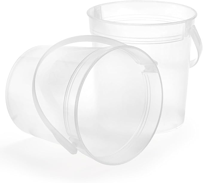 Yopay 15 Pack Plastic Rum Buckets for Drinks, 32OZ Cocktail Buckets Reusable Smoothie Bucket with Lid and Straw, 1Liter Large Ice Cream Pails for Halloween Football Parties Bar Beer
