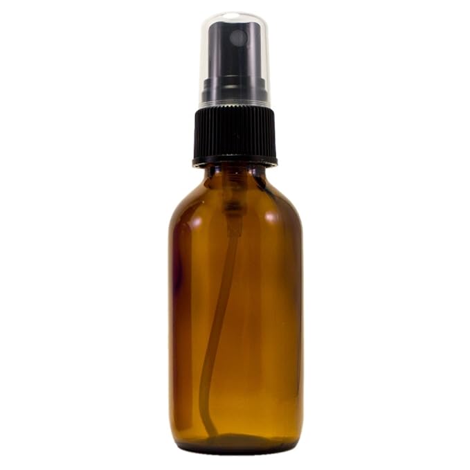2 fl oz Amber Glass Bottle with Black Spray Cap (Single)