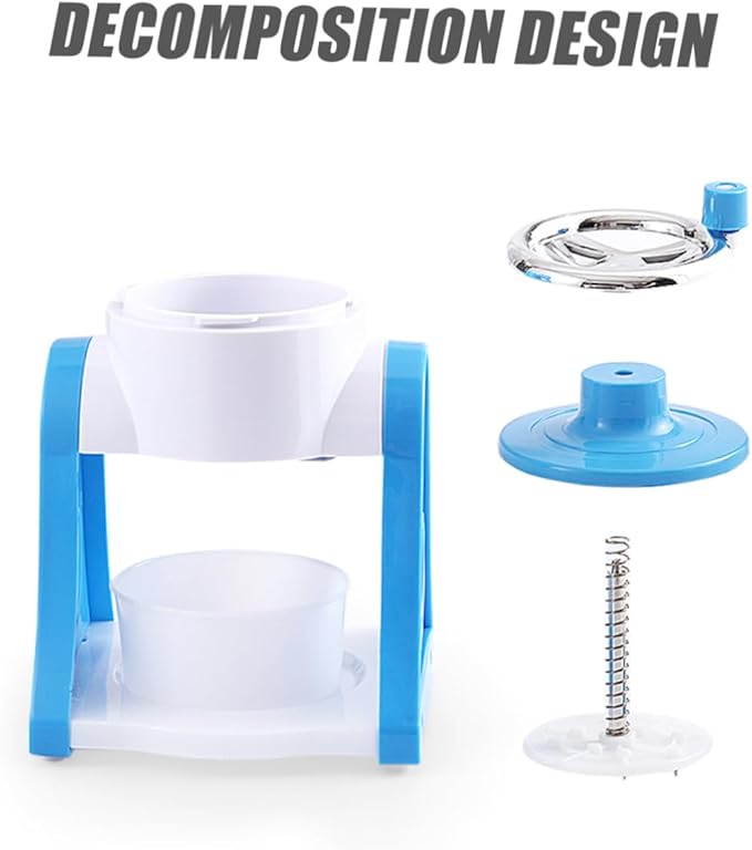 Tofficu Manual Ice Shaver Crusher for Home Use Portable Mini Ice Crushing Machine Easy Operation with Detachable Design for Summer Treats Blue