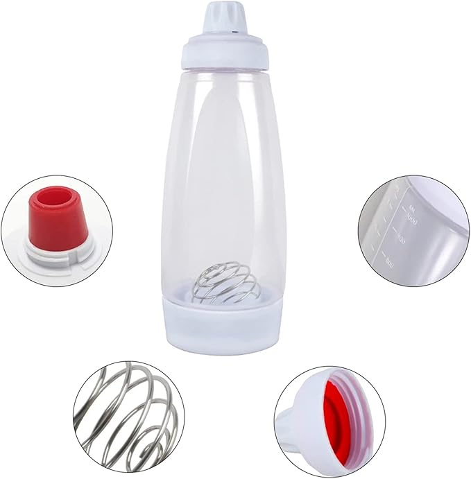 Pancake Batter Dispenser, Pancake Mix Dispenser with Whisk Ball and Stand Base, Pancake Batter Mixer with BlenderBall for Pancakes, Crepes, Waffle, Muffins, Qatayef, Cupcakes, and more