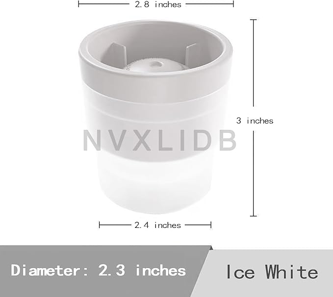 Ice Ball Making Mould - Set of 3 Round Ice Cube Mould 2.4" Spherical Ice Cube for Whiskey, Cocktail, Bourbon (3 blues) (white)