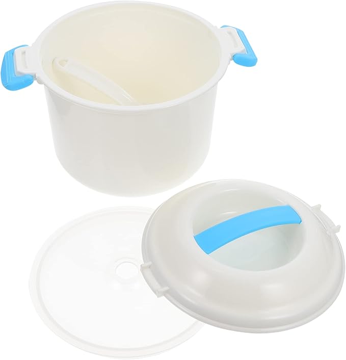 UPKOCH Microwave Rice Cooker 6 Cup Small Plastic Steamer for Rice Vegetables and Eggs Dishwasher Safe Microwave Cookware for Home and Office Kitchen