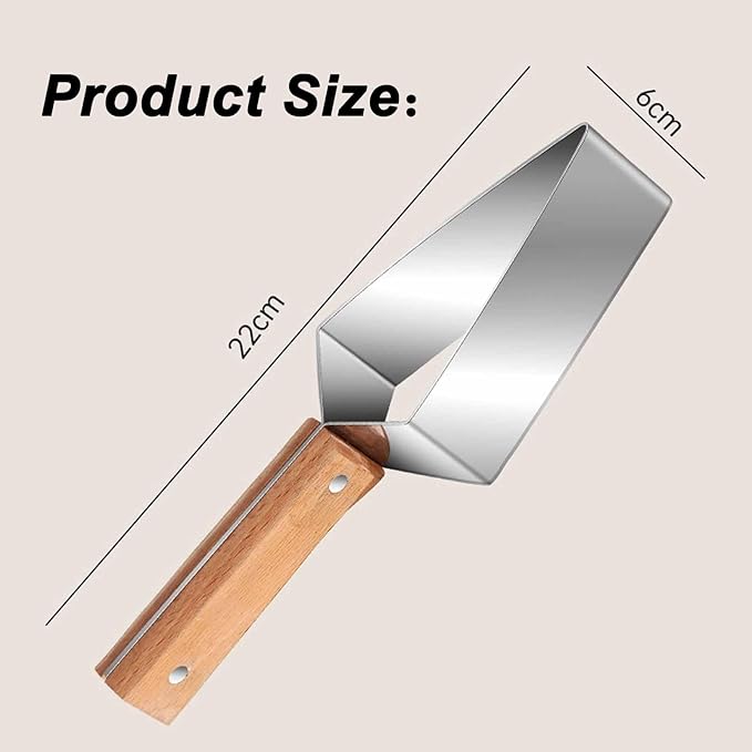 2026 Stainless Steel Watermelon Slicer, Wooden Handle Triangle Watermelon Cutter, Creative Stainless Steel Melon Slicer for Honeydew & Large Watermelons (3PC)