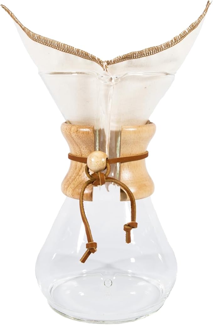 CoffeeSock ’The Original’ Reusable 100% Organic Cotton Coffee Filters - 2 pk - Fits Chemex® 6-13 Cup Coffee Makers | Coffee Sock Cloth Coffee Filter | Zero-Waste & Eco-Friendly (X6)