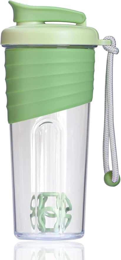 Shaker Bottle for Protein Mixes，24 oz，Protein Shaker Bottles with Whisk Ball, Mixer Bottle, Protein Bottle,Portable Pre Workout Whey Protein Drink Shaker Cup，Forest Green
