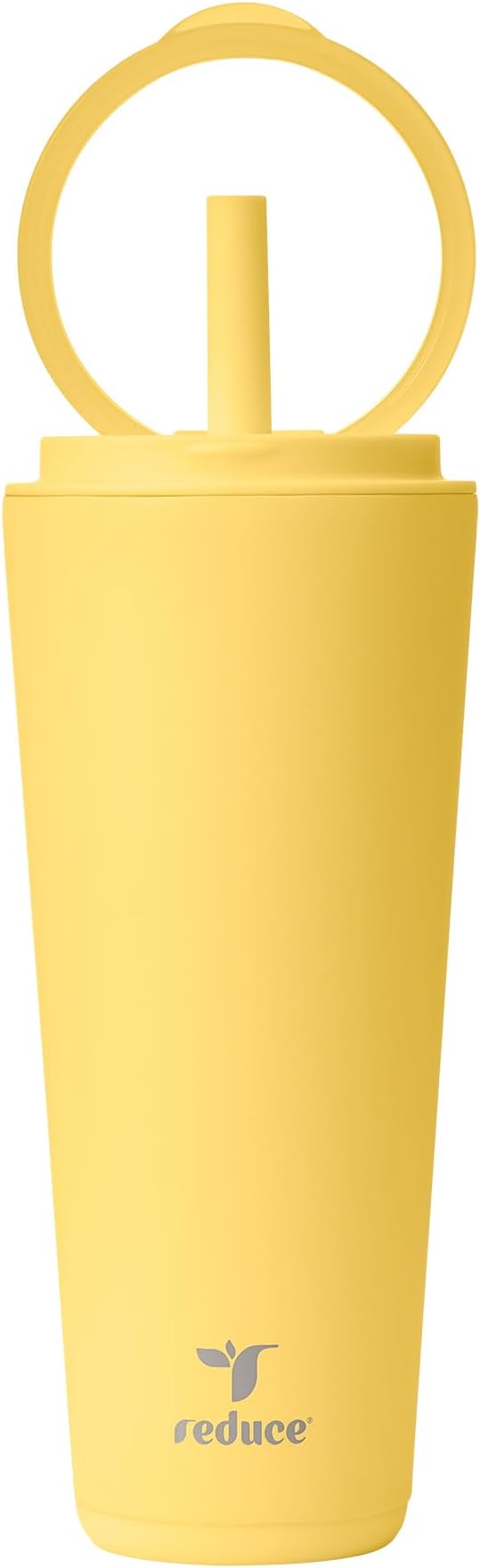 REDUCE Halo 32 oz Stainless Steel Vacuum Insulated Tumbler - Spill Proof Travel Mug with Flip Handle Lid - Keeps Drinks Cold for 32 Hrs - Dishwasher Safe - Cupholder Friendly - Pineapple