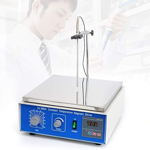 Magnetic Stirrer, 10L 300W Hot Plate Stirrer, Thermostatic Magnetic Stirrer, Digital Heating Lab Mixer Hot Plate, 1250 RPM Magnetic Stir Plate with Temperature Control & Timing Adjusting