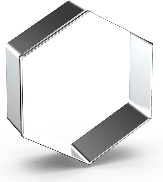 Hexagon Cookie Cutter Set Large - 5 Inch, 4 Inch, 3 Inch, 2 Inch - Honeycomb Geometric Frame Plaque Cookie Cutters Shapes Molds - Stainless Steel