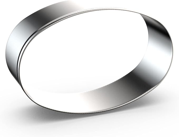 Oval Cookie Cutter Set Large - 5 Inch, 4 Inch, 3 Inch, 2 Inch - Geometric Frame Plaque Cookie Cutters Shapes Molds - Stainless Steel