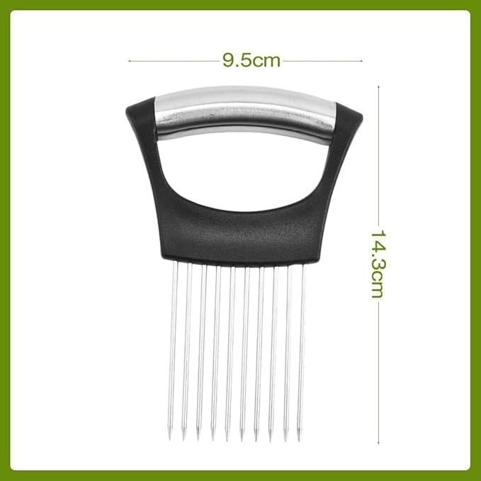 Onion Holder for Slicing, Stainless Steel Onion Slice Holder Lemon Slicer Vegetable Cutter, Multifunctional Chopper Assistant Kitchen Slicer Tool for Fruit, Meat, Tomato, Onion Slicing (3 Pack)