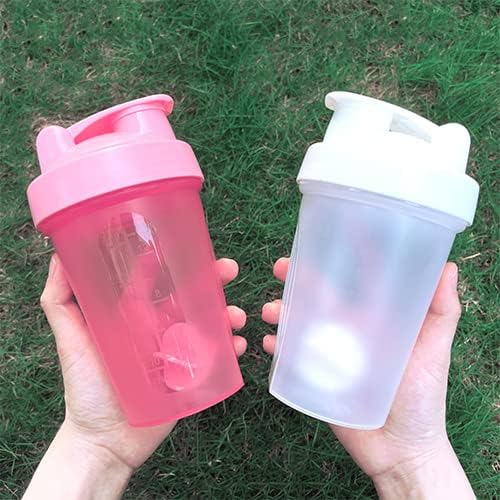 Shaker Bottle Protein Shakes and 16-Ounce/400ML Shaker-Bottle with Whisk Balls,Non-BPA plastic (White+Pink(2PCS))
