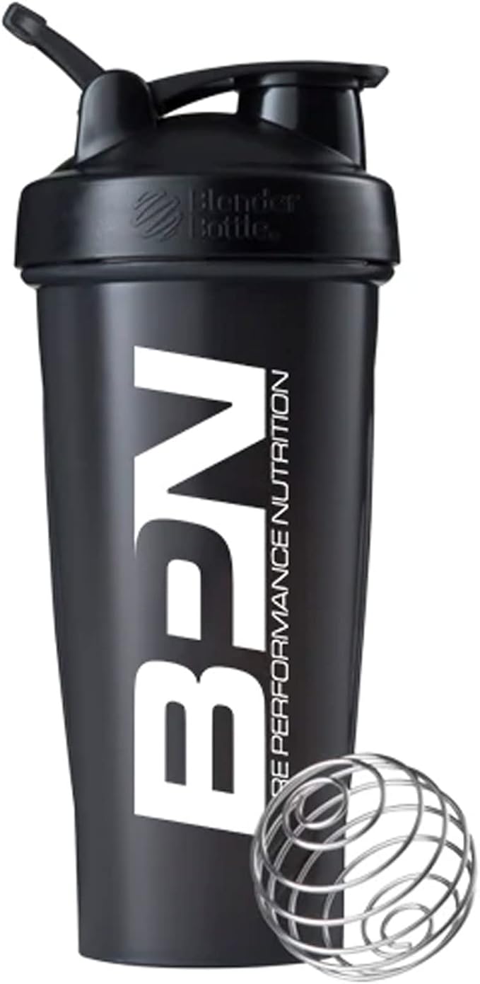 BARE PERFORMANCE NUTRITION Blender Bottle Shaker Bottle, 28 oz Shaker Bottle with Wire Whisk, Black