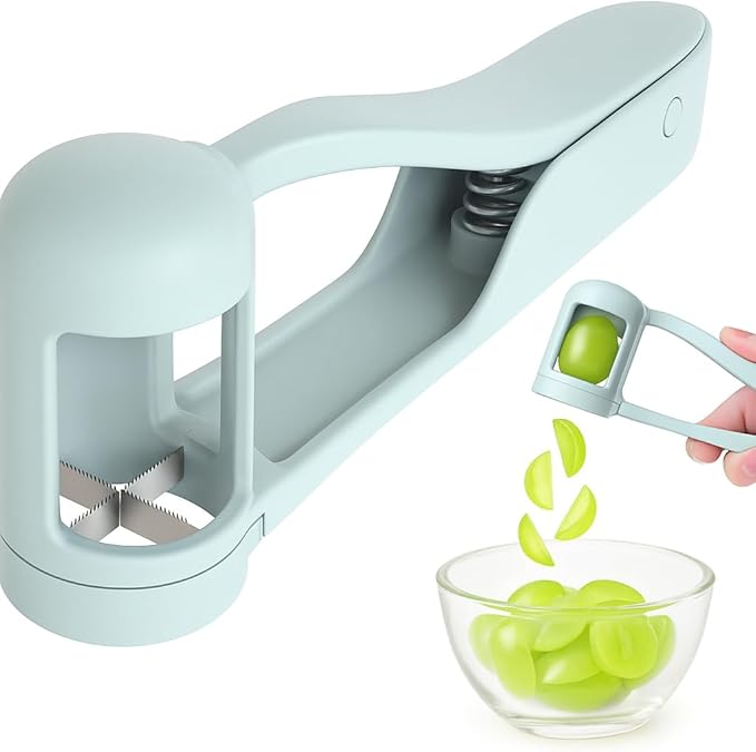 Grape Cutter Tool, Kitchen Fruit Slicer for Toddlers – Grape Quarter Cutter Safe for Kids & Babies – Handheld Fruit Cutter for Grapes, Cherry Tomatoes, Strawberries, Blueberries & Small Fruits