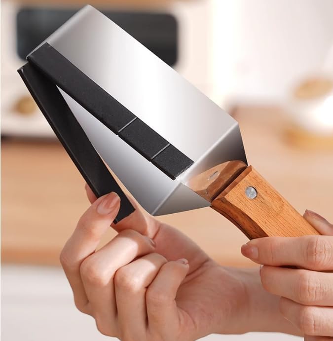 Triangle Watermelon Cutter, Watermelon Slicer Cutter Tool, 430 Stainless Steel Watermelon Cutter with Wooden Handle and Blade Cover for Watermelon Melon Apple (1 Pcs)