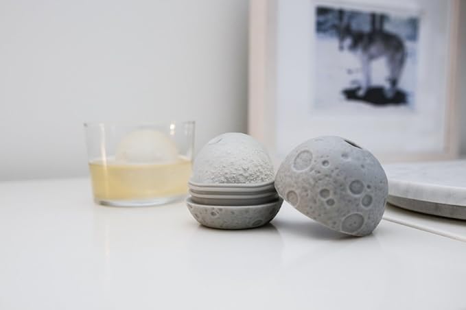 Kikkerland Moon Ice Ball Mold, Gray