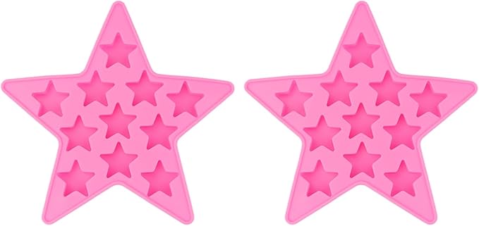 2PCS Star Shaped Silicone Ice Cube Tray, Reusable Silicone Ice Maker for Whiskey Drinks, Freeze Star Ice Mold Pentagram Ice Trays Club Bar Party Use Making Homemade Ice, Chocolate, Gummy, Jelly More