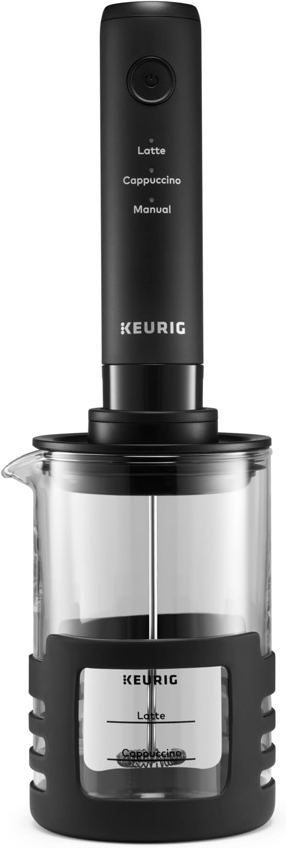 Keurig SimpleCafe Frother, Rechargeable Handheld Milk Frother for Lattes, Cappuccinos & Iced Coffee, USB Cord Included, Microwave-Safe Frothing Cup, Hot & Cold Foam Maker