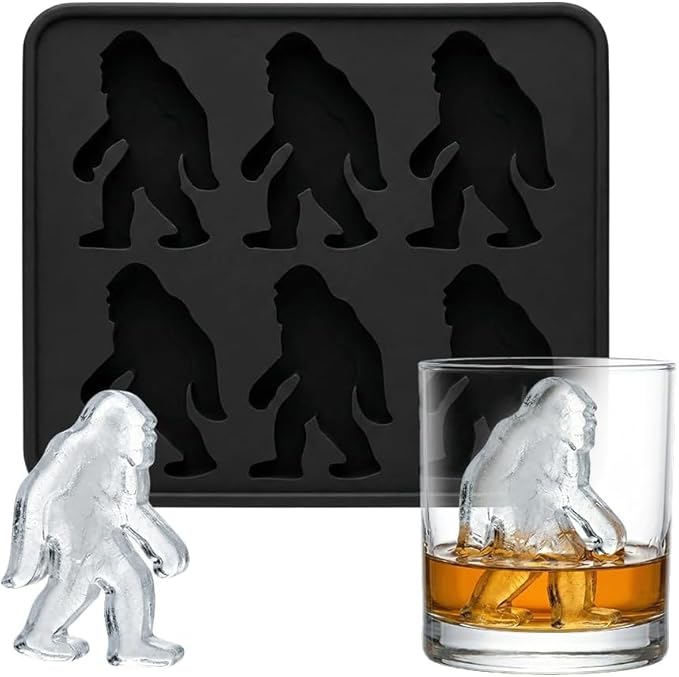 Bigfoot Ice Mold, 2026 New Sasquatch Shape Silicone Ice Cube Molds DIY Ice Sculpture Reusable Freezer Mold, Cube Mold for Whiskey Party Drinks DIY Ice Cubes ﻿