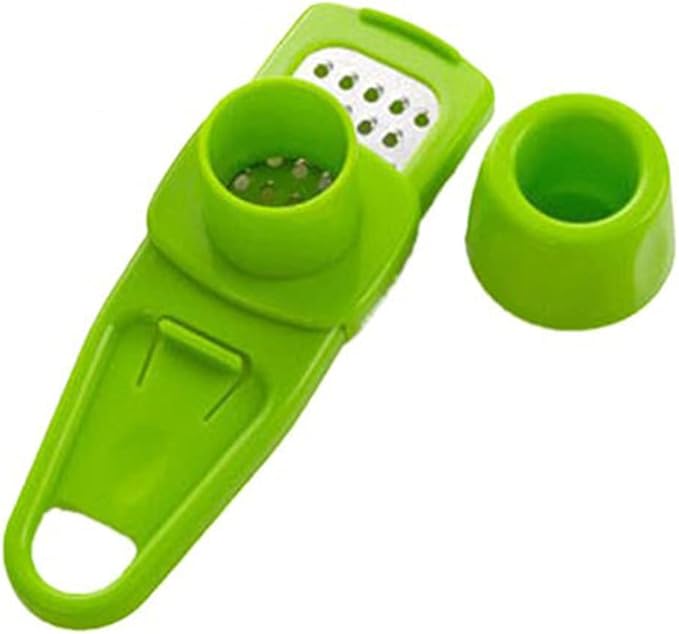 Angel's Peel Lounge Multipurpose Garlic Mincer and Garlic Crusher - Easy Squeeze Clean Garlic Press, Dishwasher Safe Sturdy Tool Compact and Portable Design for Extracts More Paste Per Clove - Green