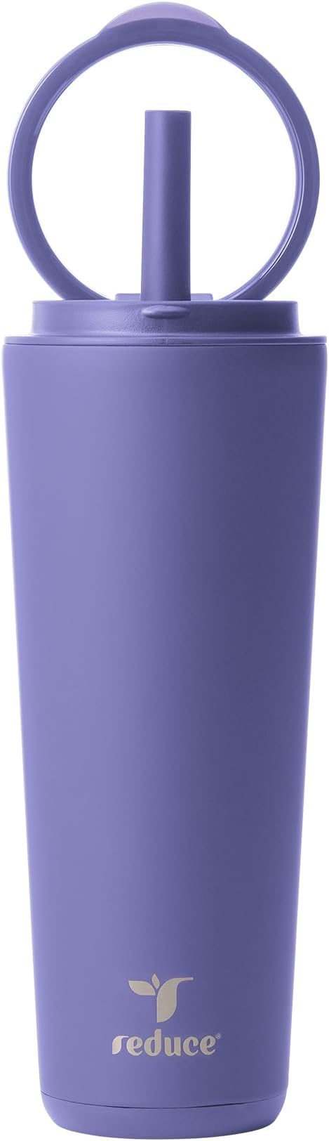 REDUCE Halo 24 oz Stainless Steel Vacuum Insulated Tumbler - Spill Proof Travel Mug with Flip Handle Lid - Keeps Drinks Cold for 32 Hrs - Dishwasher Safe - Cupholder Friendly - Future Dusk