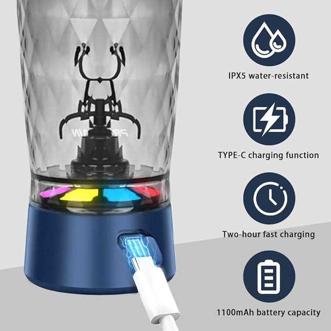 PROCHAIN Electric Protein Shaker Bottle, Protein Shakes Mixer, Portable Pre Workout Self Mixing Cup, Made with BPA-Free Tritan, 22oz