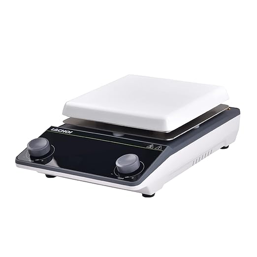 Magnetic Stirrer Hot Plate Stirrer 300℃ Max.5L 5.9inch Magnetic Stir Plate 1600RPM Magnetic Mixer Magnetic Hotplate Stirrer with Stir Bar&Temp Probe Sensor,(No Screen)