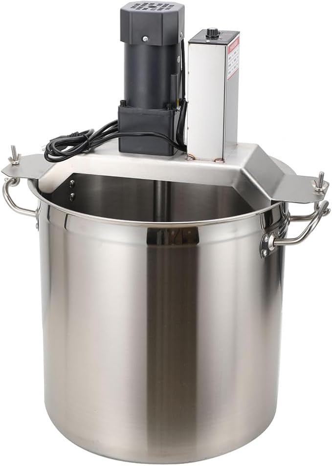 Automatic Food Mixer 40L/10.5 Gal Sauce Stirrer Frying Machine Electric Mixer Machine Commercial Pot Seasoning Bottom Soup Sauce Stirrer for for Making Jam, Sauce (110V)