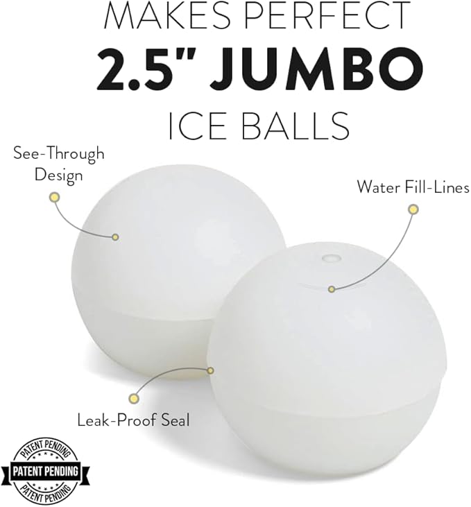 Pack of 2 Monogram Whiskey Ice Ball Maker Mold - Premium Silicone Sphere Mold A to Z letter Engraved - Ideal for Crafting Old Fashioned Cocktails – Easy Release & No Leak Design - ‘F’ letter