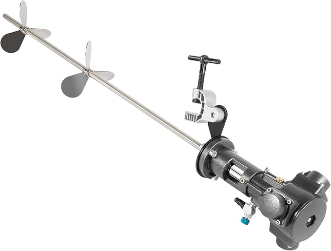 Eapmic Pneumatic Agitator 50 Gallon Pneumatic Paint Mixer, 1/2HP Air Powered Barrel Mixer Clamp Mounted Stainless Steel Paint Stirring Machine Automatic Tank Agitator Mixer for Paint Coating Ink