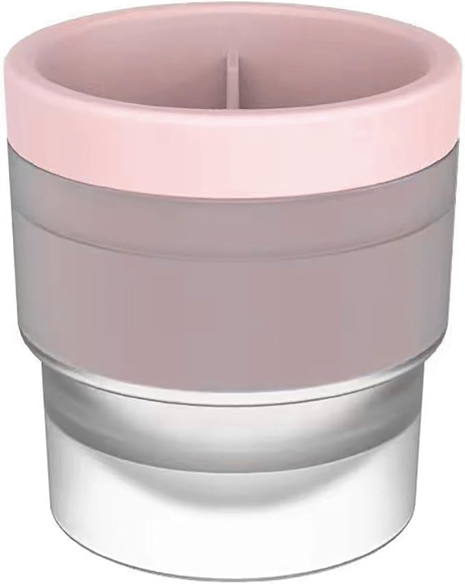 Ice Ball Making Mould - Set of 3 Round Ice Cube Mould 2.4" Spherical Ice Cube for Whiskey, Cocktail, Bourbon (3 blues) (pink)