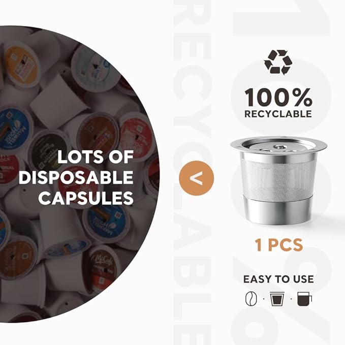 2 Pack K Cups Reusable Coffee Pods for Ninja Dual Brew Coffee Maker Stainless Steel Permanent K Cups Filters Coffee Accessories Compatible with Ninja CFP201 CFP301 Dual Brew Pro Machine