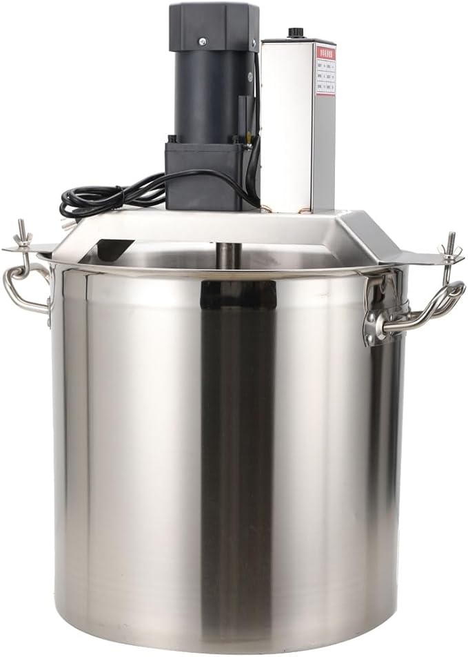 Automatic Food Mixer 40L/10.5 Gal Sauce Stirrer Frying Machine Electric Mixer Machine Commercial Pot Seasoning Bottom Soup Sauce Stirrer for for Making Jam, Sauce (110V)