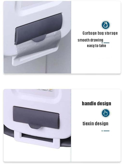 Hanging Kitchen Trash Can,2.6 Gallon Collapsible Waste Bin,Plastic Folding Hang Garbage Can for Cabinet Car Bedroom Bathroom Kitchen Office 11.3 * 10 * 6.9inch,White