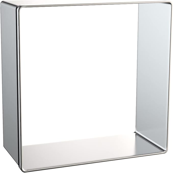 Square Cookie Cutter Set Large - 5 Inch, 4 Inch, 3 Inch, 2 Inch - Geometric Frame Plaque Cookie Cutters Shapes Biscuit Molds - Stainless Steel