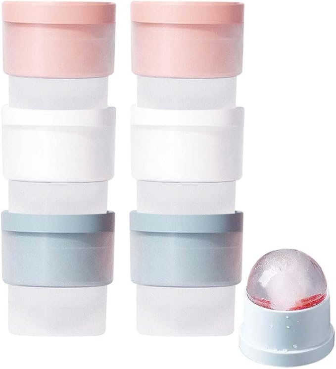 Ice Cube Molds, Silicone Sphere Ice Mold Maker, Stackable Easy Release Circle Ice Cube Mold with Lids, Spherical Ice Makers with Lids for Whiskey, Cocktails, Bourbon, and Drinks (1.9In*6 Balls)