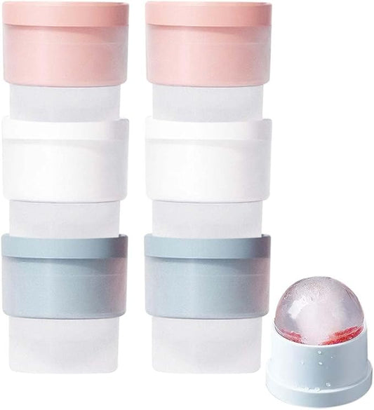 Ice Cube Molds, Silicone Sphere Ice Mold Maker, Stackable Easy Release Circle Ice Cube Mold with Lids, Spherical Ice Makers with Lids for Whiskey, Cocktails, Bourbon, and Drinks (1.9In*6 Balls)